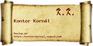 Kontor Kornél névjegykártya