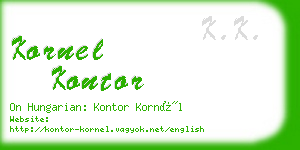 kornel kontor business card